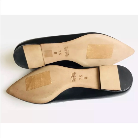 COACH Jill Soft Shine Calf Black Leather Flats New - Picture 5 of 9
